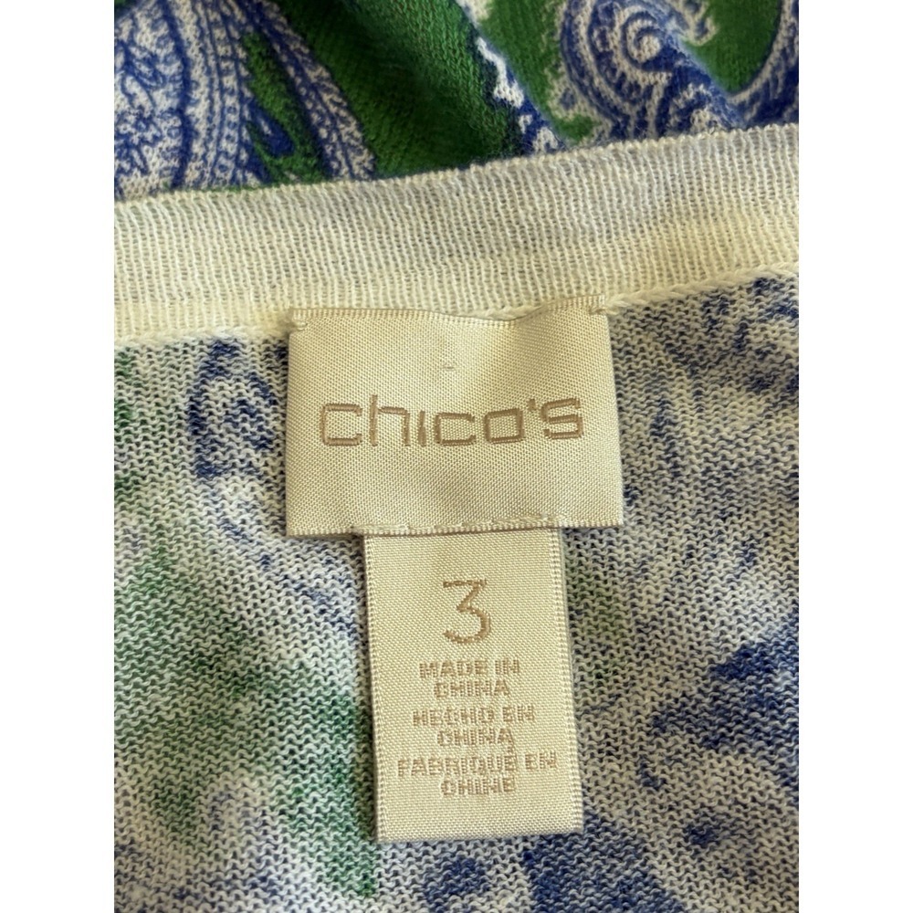 Chico's Linen Blend Cardigan Womens Size 3 XL 16/18 - Picture 6 of 7